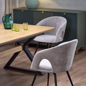 Pidentävä ruokapöytä HENRY, luonnollinen / musta