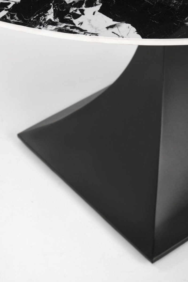 Pöytä MANVIL, pyöreä, musta marmori / musta