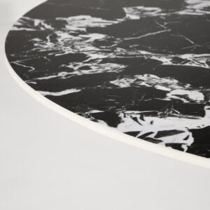 Pöytä MANVIL, pyöreä, musta marmori / musta