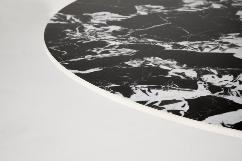 Pöytä MANVIL, pyöreä, musta marmori / musta