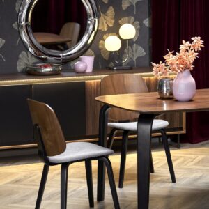 Ruokapöytä PEDRAN, pähkinäpuu / musta