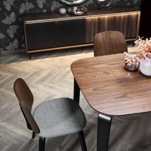 Ruokapöytä PEDRAN, pähkinäpuu / musta