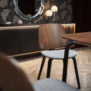 Ruokapöytä PEDRAN, pähkinäpuu / musta