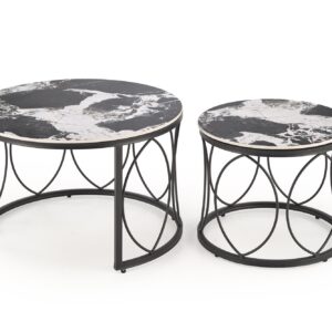 Kahvipöytä ALEXERA, musta marmor / musta