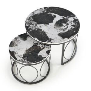 Kahvipöytä ALEXERA, musta marmor / musta