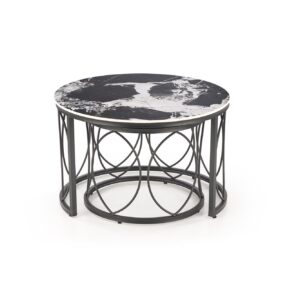 Kahvipöytä ALEXERA, musta marmor / musta