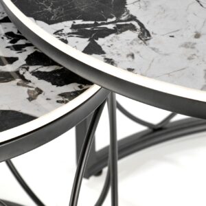 Kahvipöytä ALEXERA, musta marmor / musta