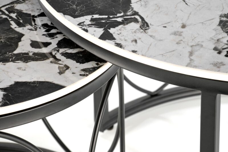 Kahvipöytä ALEXERA, musta marmor / musta