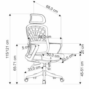 Toimistotuoli VESMON 2, harmaa / valkoinen