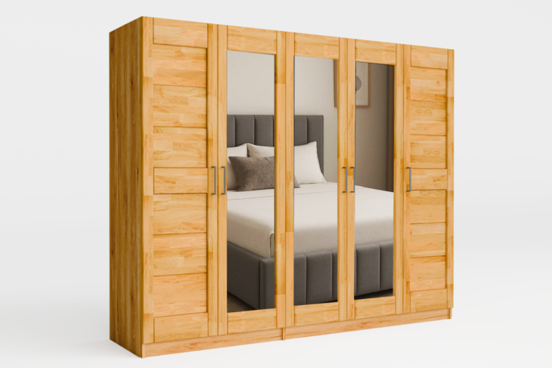 2_3-_3_ Tammi puusta valmistettu vaatekaappi TORONTO XXL