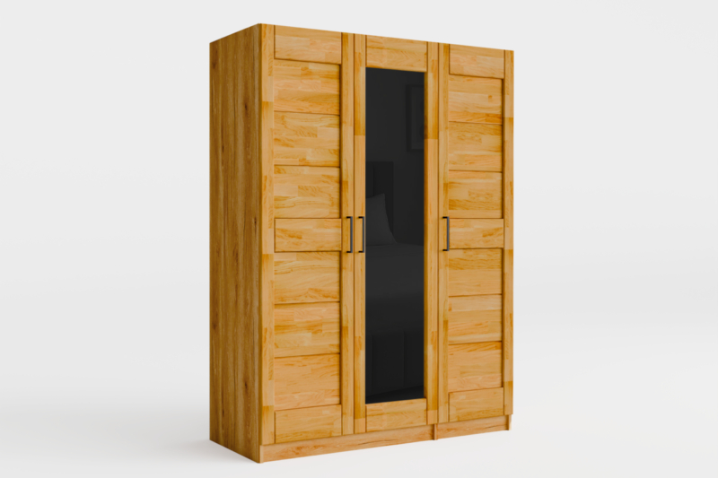 3d-_1_ Tammi puusta valmistettu vaatekaappi TORONTO L