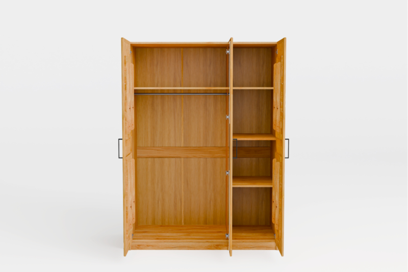 3d-_3_ Tammi puusta valmistettu vaatekaappi TORONTO L