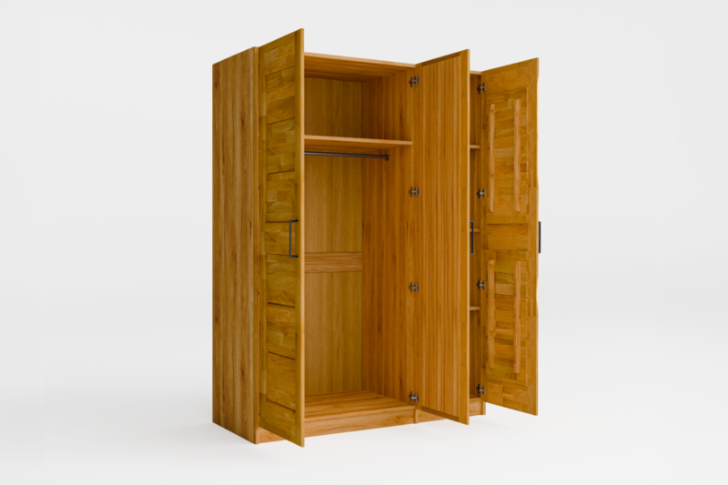 3d-_5_ Tammi puusta valmistettu vaatekaappi TORONTO L
