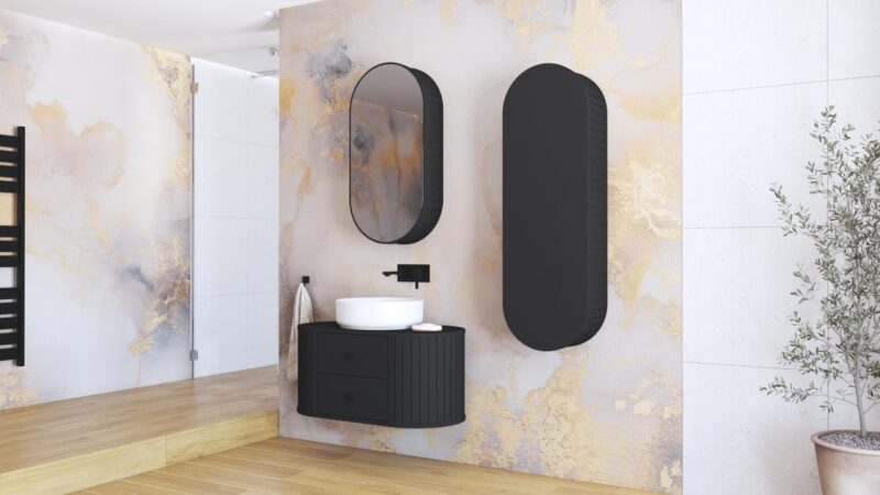 Valamukaappi VENEZIANO, musta mattapinta