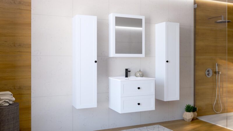 Tasonkaappi TORETINO 60, valkoinen mattapinta