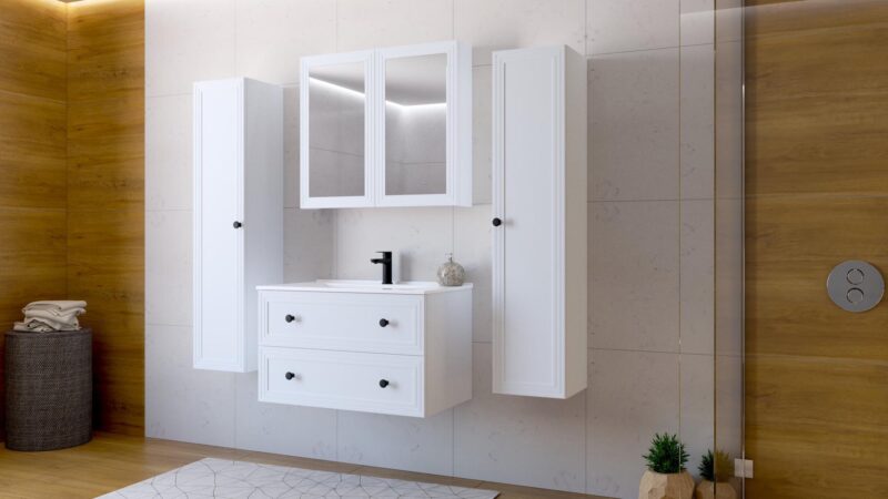 Pesukaappi TORETINO 80, valkoinen mattapinta