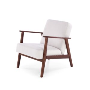 Nojatuoli MILAVOR 1S, vaaleabeige / tumma pähkinä