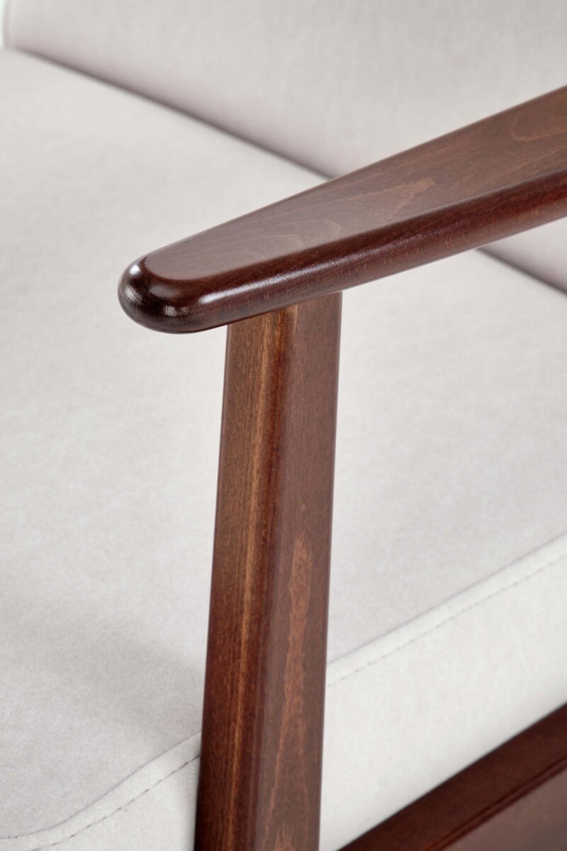 Nojatuoli MILAVOR 1S, vaaleabeige / tumma pähkinä