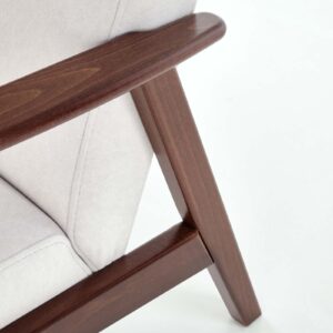 Nojatuoli MILAVOR 1S, vaaleabeige / tumma pähkinä