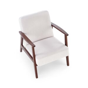 Nojatuoli MILAVOR 1S, vaaleabeige / tumma pähkinä