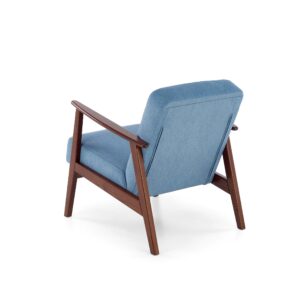 Nojatuoli MILAVOR 1S, sininen / tumma pähkinä