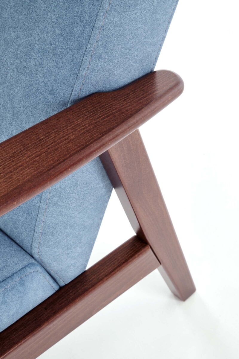 Nojatuoli MILAVOR 1S, sininen / tumma pähkinä