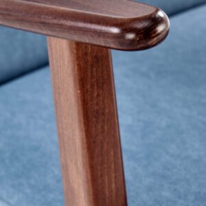 Nojatuoli MILAVOR 1S, sininen / tumma pähkinä