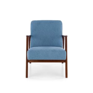 Nojatuoli MILAVOR 1S, sininen / tumma pähkinä