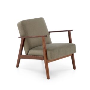 Nojatuoli MILAVOR 1S, oliivi / tumma pähkinä