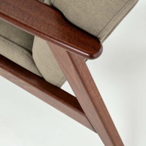 Nojatuoli MILAVOR 1S, oliivi / tumma pähkinä