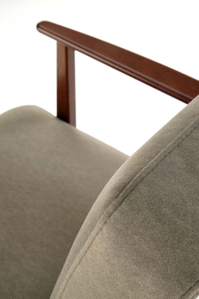 Nojatuoli MILAVOR 1S, oliivi / tumma pähkinä