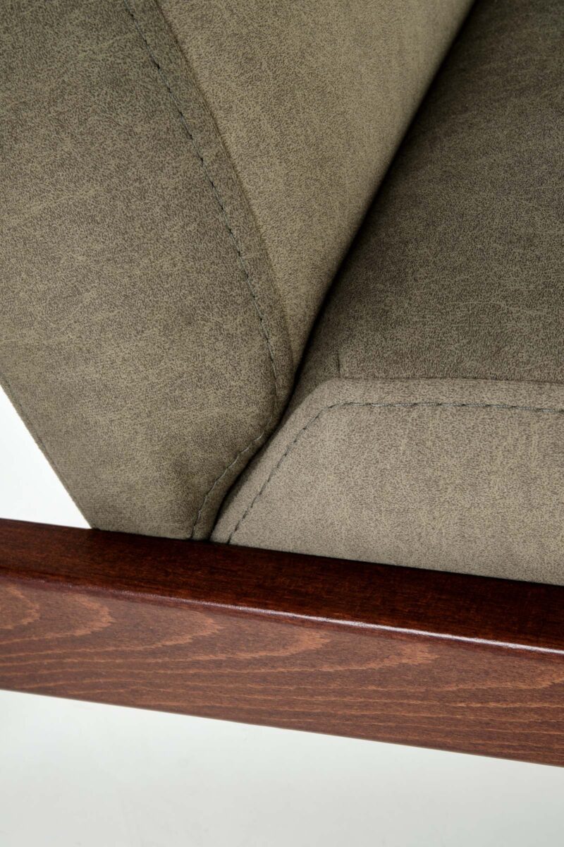 Nojatuoli MILAVOR 1S, oliivi / tumma pähkinä