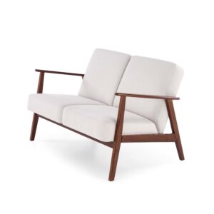 Sohva MILAVOR S, vaaleanbeige/tumma pähkinä