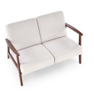 Sohva MILAVOR S, vaaleanbeige/tumma pähkinä