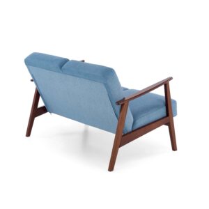 SOFFA MILAVOR 2S, sininen / tumma pähkinä