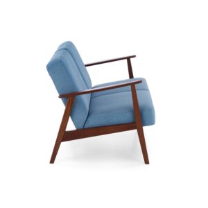 SOFFA MILAVOR 2S, sininen / tumma pähkinä