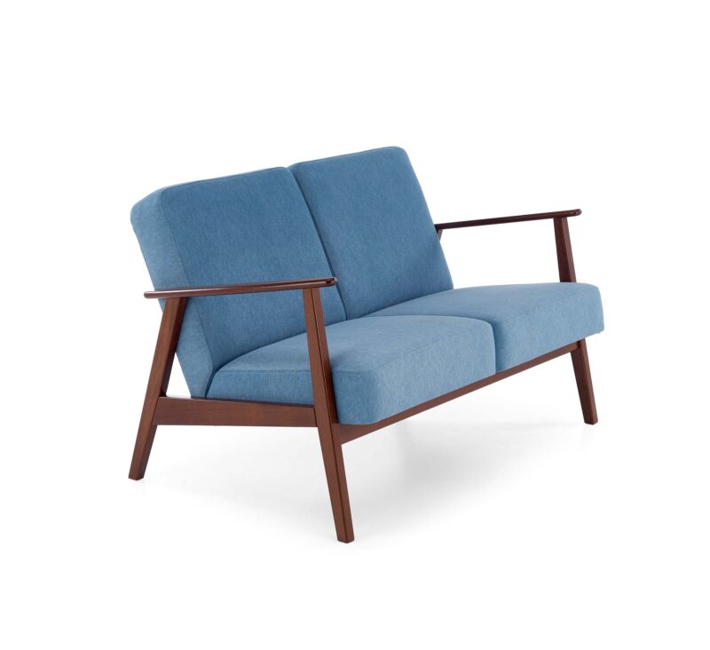 SOFFA MILAVOR 2S, sininen / tumma pähkinä