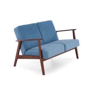 SOFFA MILAVOR 2S, sininen / tumma pähkinä