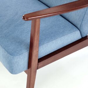 SOFFA MILAVOR 2S, sininen / tumma pähkinä