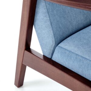 SOFFA MILAVOR 2S, sininen / tumma pähkinä