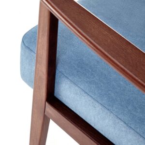 SOFFA MILAVOR 2S, sininen / tumma pähkinä