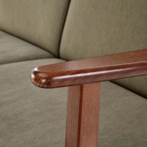 Sohva MILAVOR 2S, oliivi / tumma pähkinä