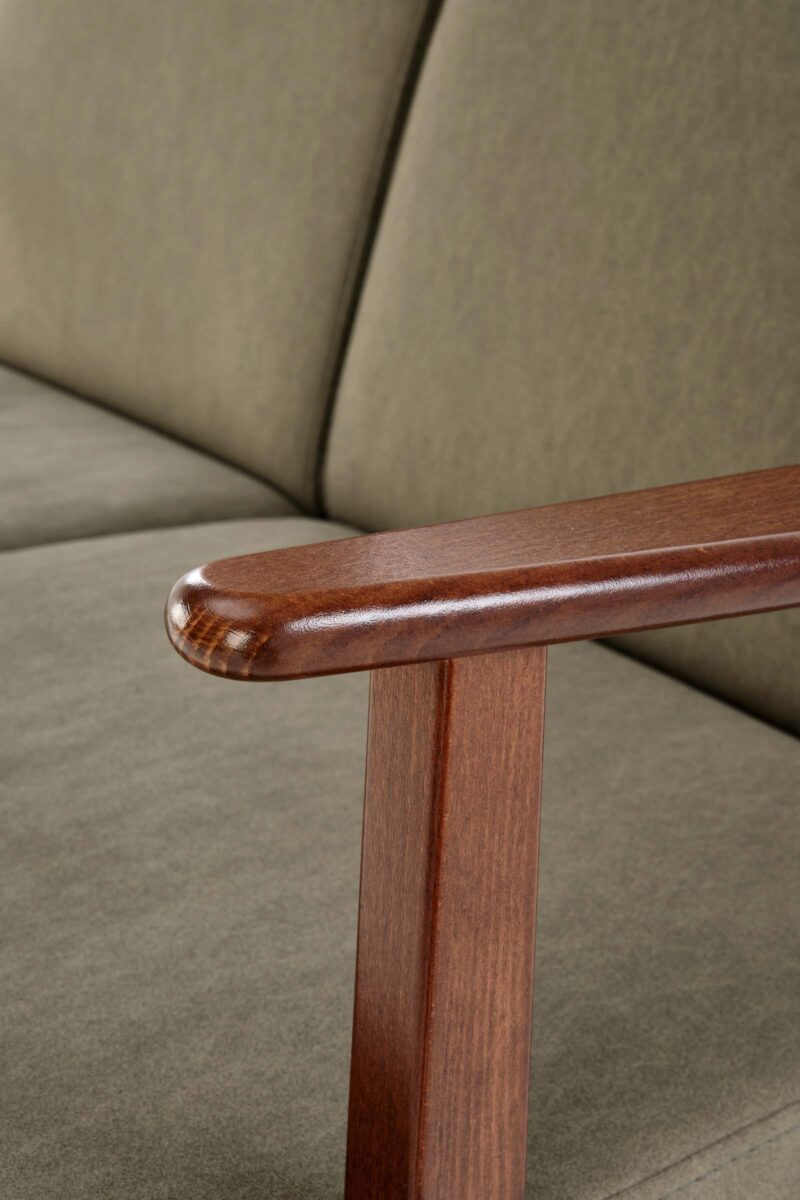 Sohva MILAVOR 2S, oliivi / tumma pähkinä