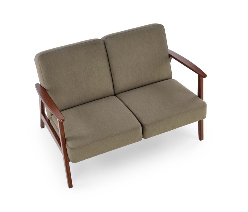 Sohva MILAVOR 2S, oliivi / tumma pähkinä