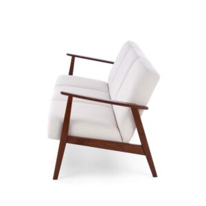 Sohva MILAVOR 3S vaaleanbeige/ tumma pähkinä