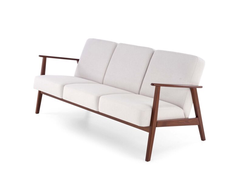 Sohva MILAVOR 3S vaaleanbeige/ tumma pähkinä