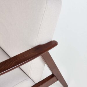 Sohva MILAVOR 3S vaaleanbeige/ tumma pähkinä