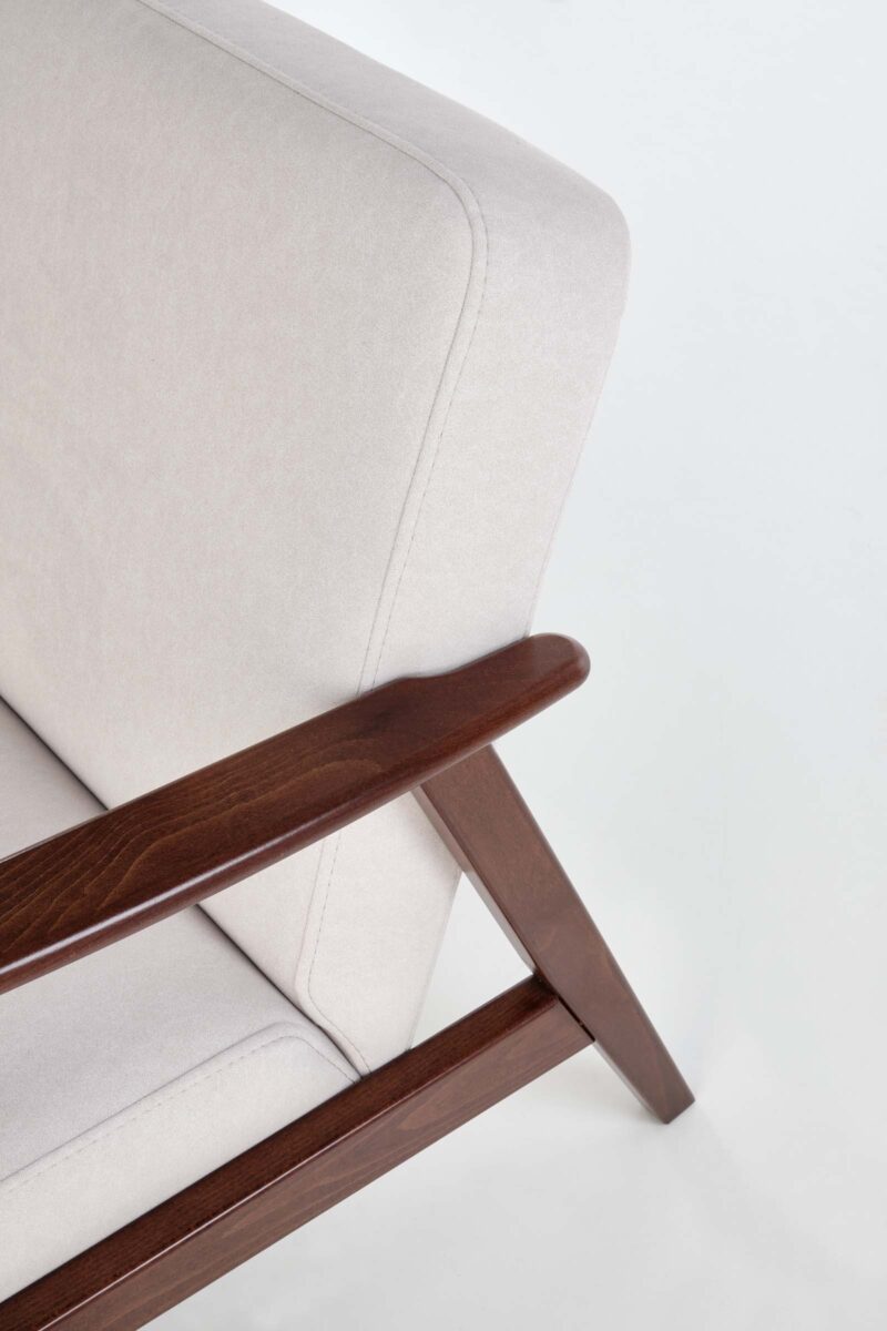 Sohva MILAVOR 3S vaaleanbeige/ tumma pähkinä