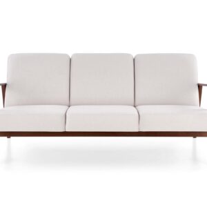 Sohva MILAVOR 3S vaaleanbeige/ tumma pähkinä