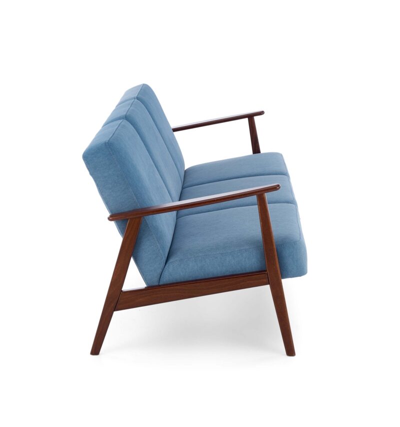 Sohva MILAVOR 3S, sininen / tumman pähkinänruskea